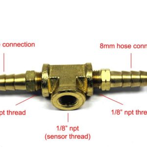 Fuel Pressure sender T-Fitting adaptor</br> #PSFPSTF-8